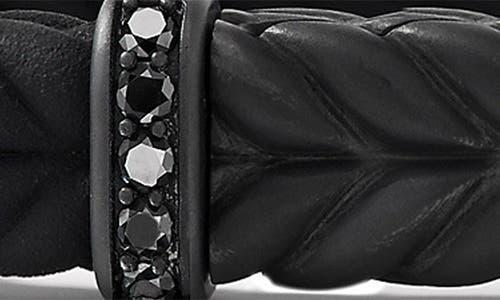 Mens Chevron Black Rubber Bracelet with Black Titanium and Pav Black Diamonds Product Image