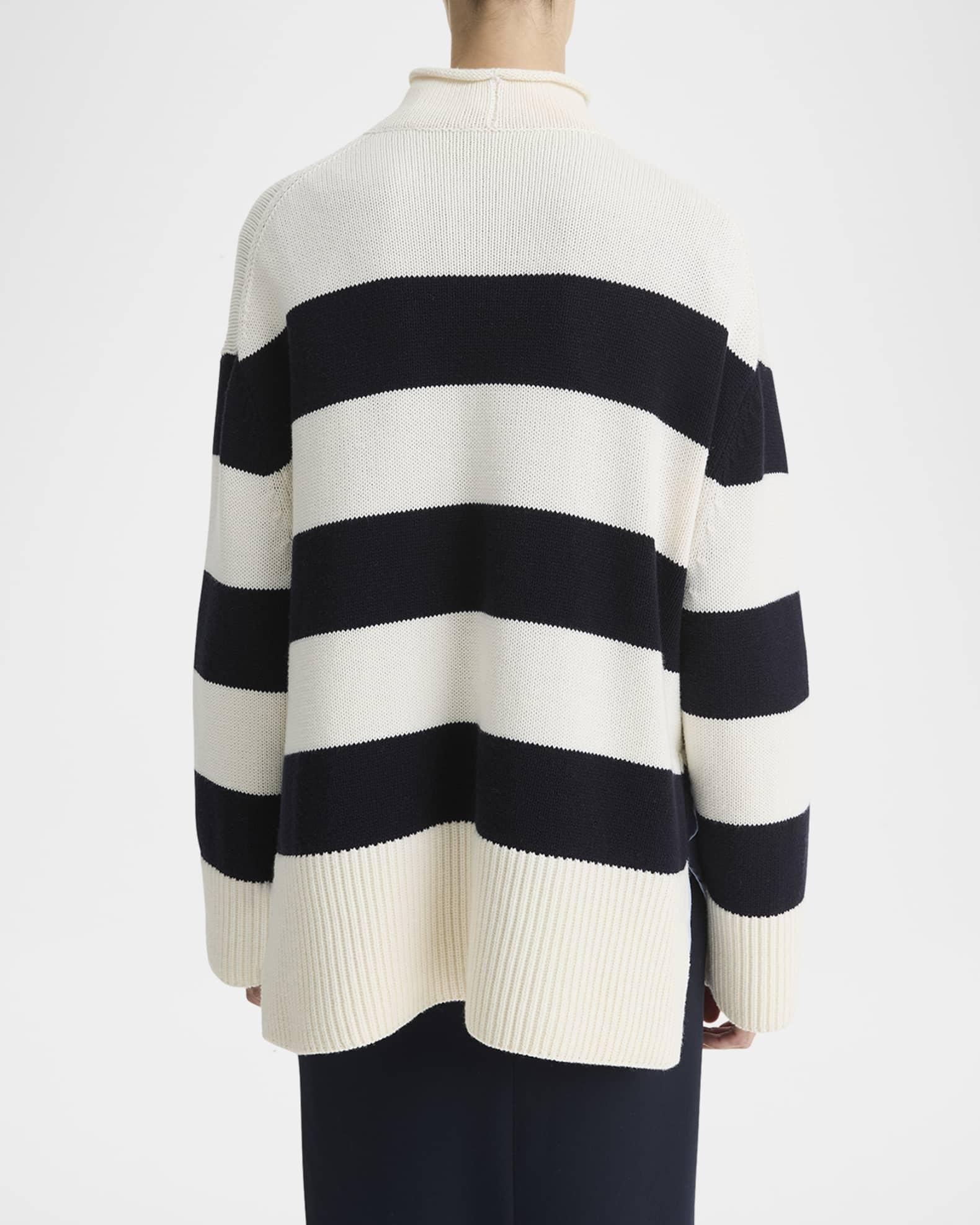 Oversized Stripe Roll-Neck Sweater Product Image