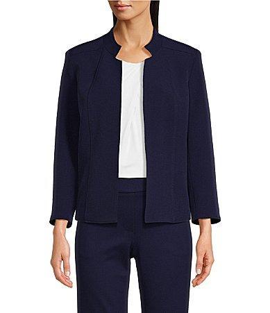 Anne Klein Stretch Crepe Seamed 34 Sleeve Open Front Jacket Product Image