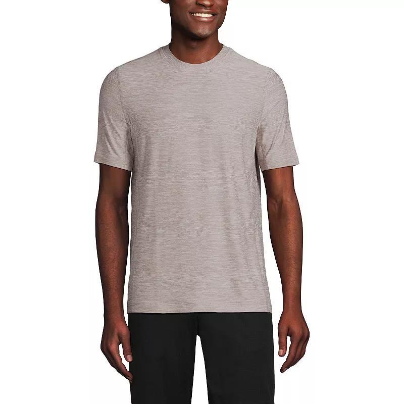 Men's Lands' End Short Sleeve Performance Hybrid Crewneck Tee, Size: Medium, Blue Spacedye Product Image