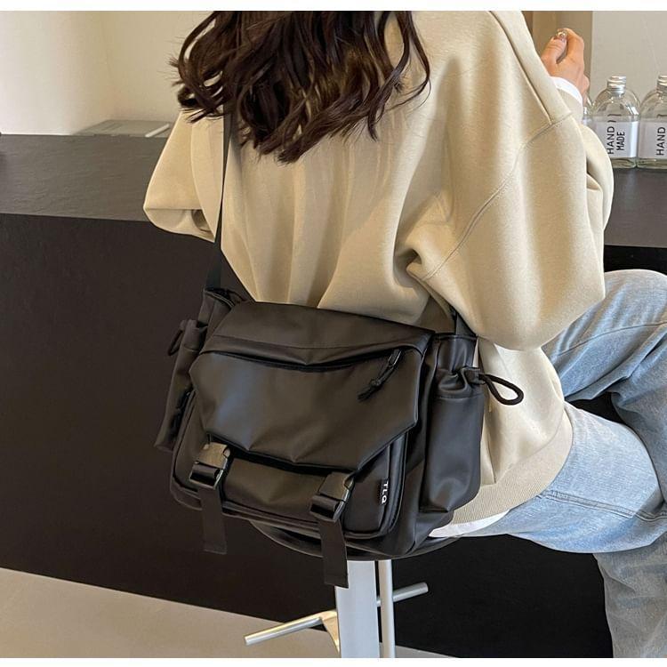 Plain Buckled Messenger Bag Product Image