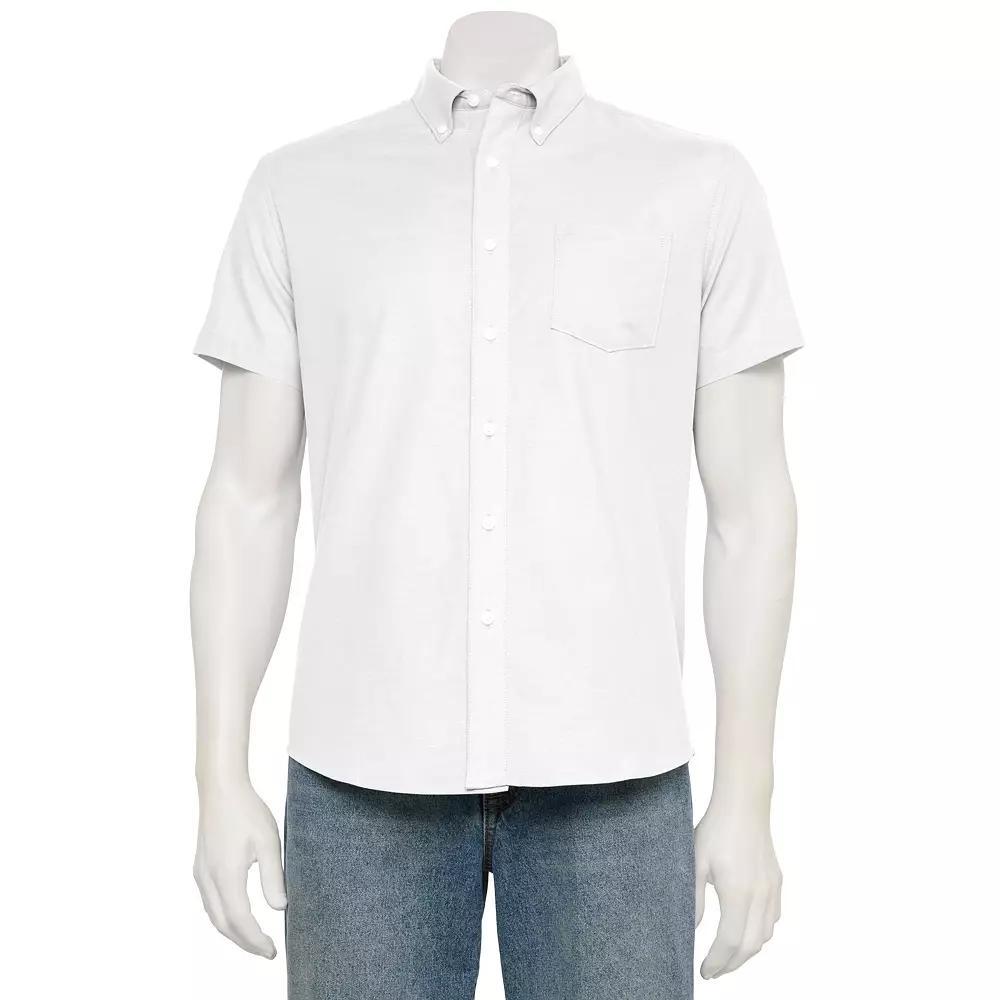 Men's Sonoma Goods For Life® Adaptive Short Sleeve Perfect Length Shirt, Size: Large, Modern White Product Image