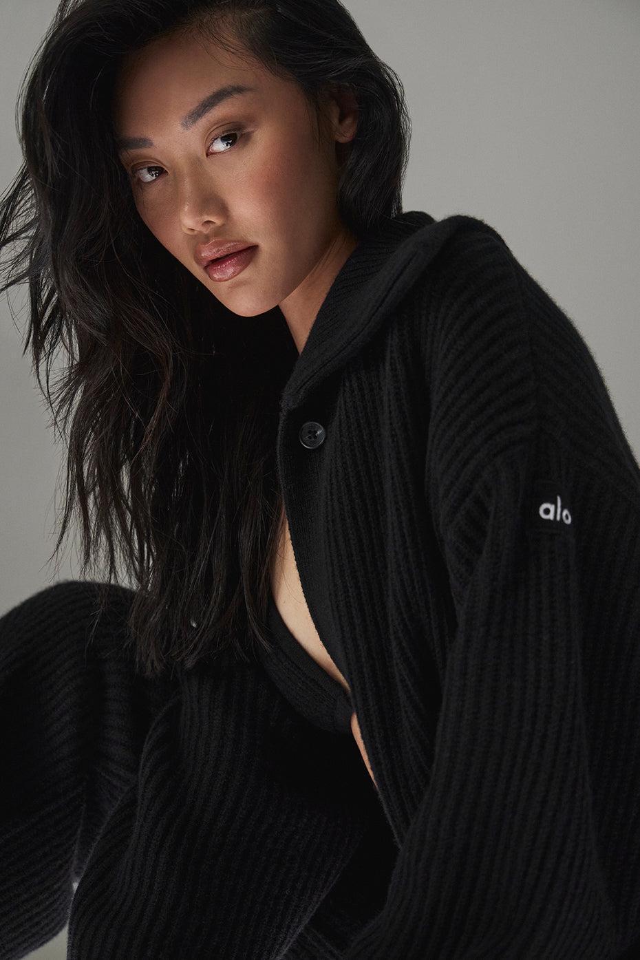 Courchevel Cashmere Long Cardigan - Black Product Image