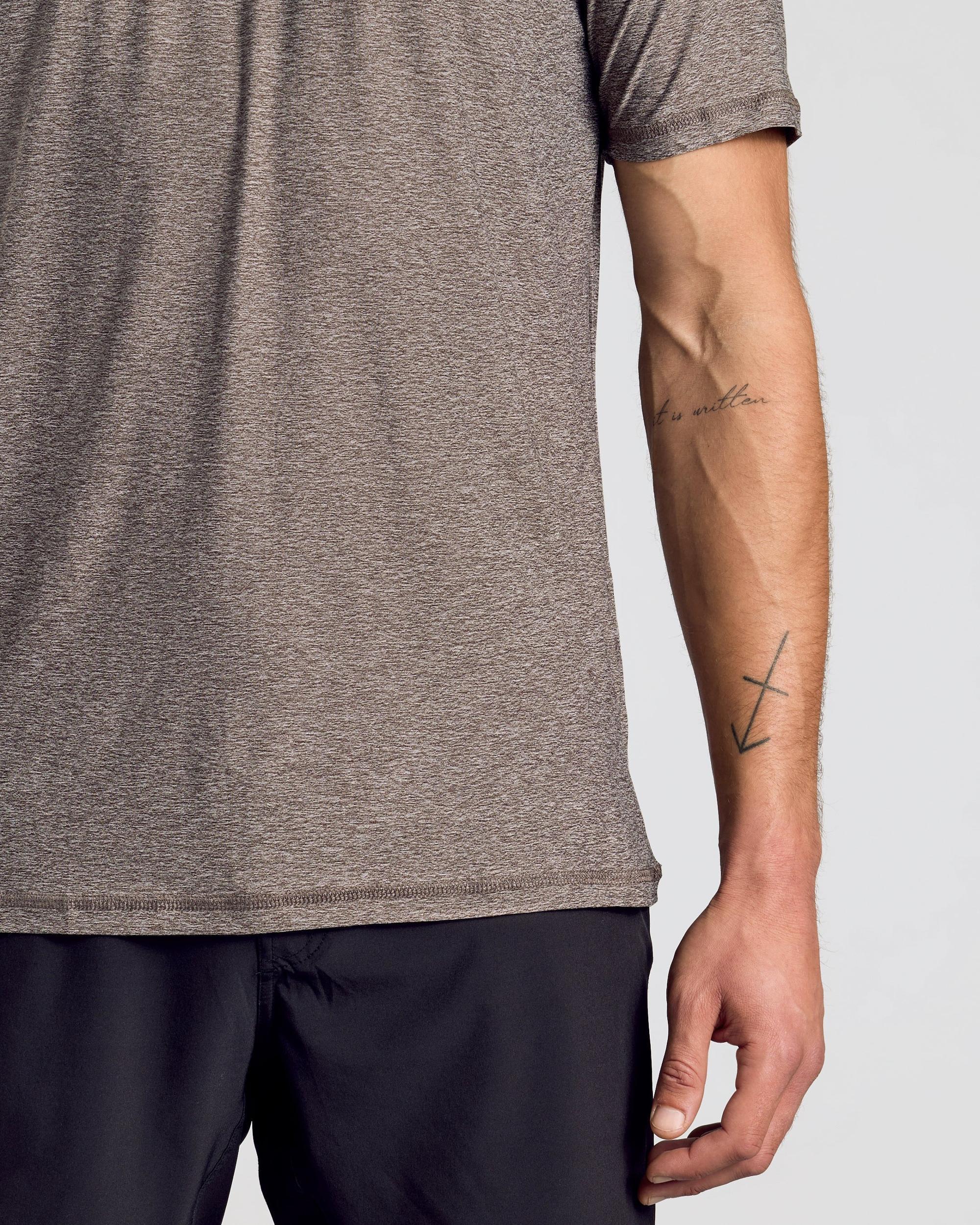 Heather Cocoa Active Crew Neck Tee Product Image