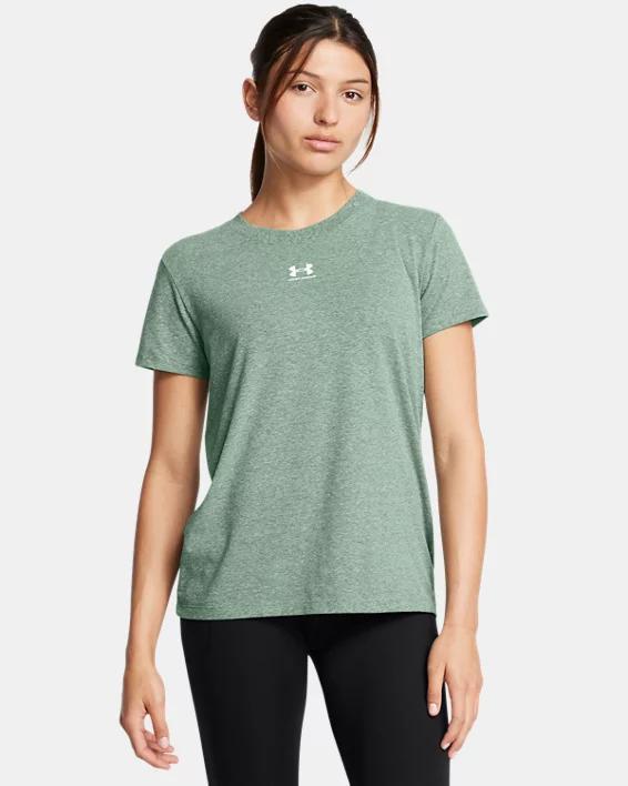 Women's Under Armour Rival Core Short Sleeve Tee, Size: XS, Heathered Castlerock Product Image