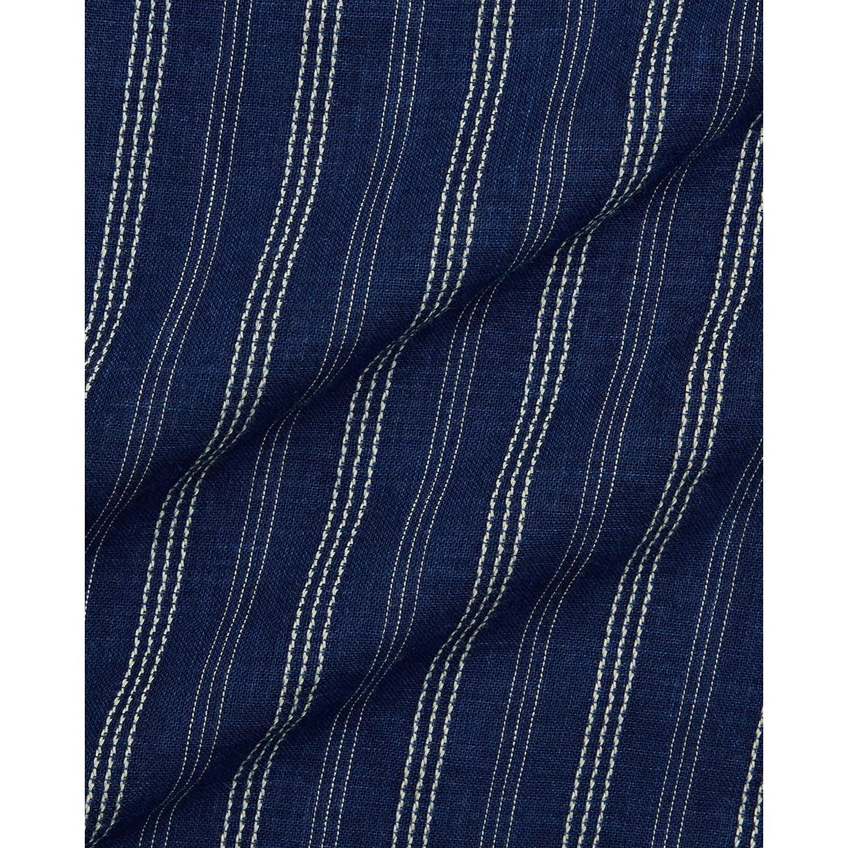 Indigo Striped Double-Faced Workshirt Indigo Check Product Image