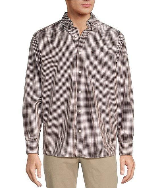 Roundtree & Yorke Long Sleeve Check Pattern Slub Sport Shirt Product Image