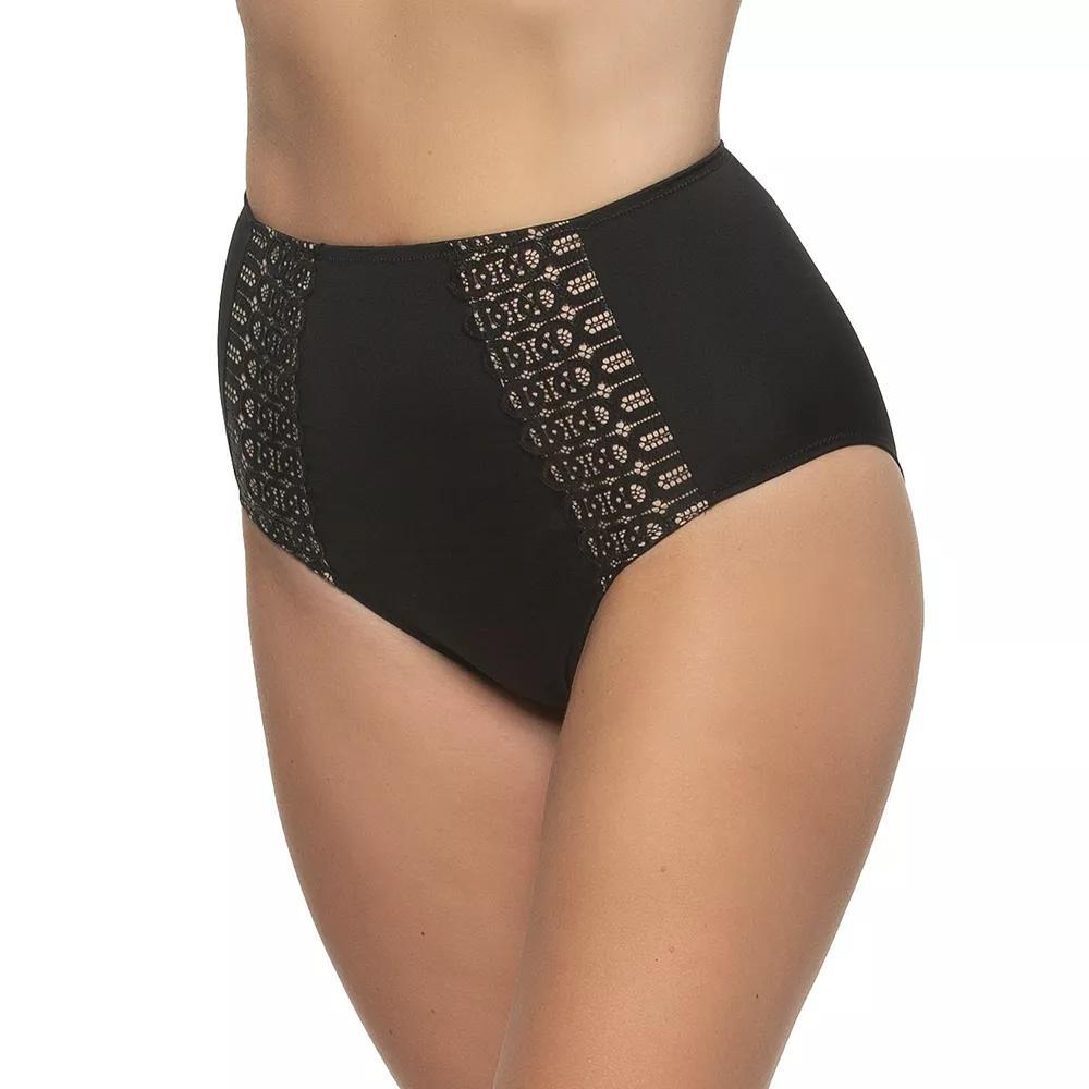 Women's Paramour by Felina Siren High-Waist Brief Panty 645183, Size: XXL, Black Shimmer Product Image