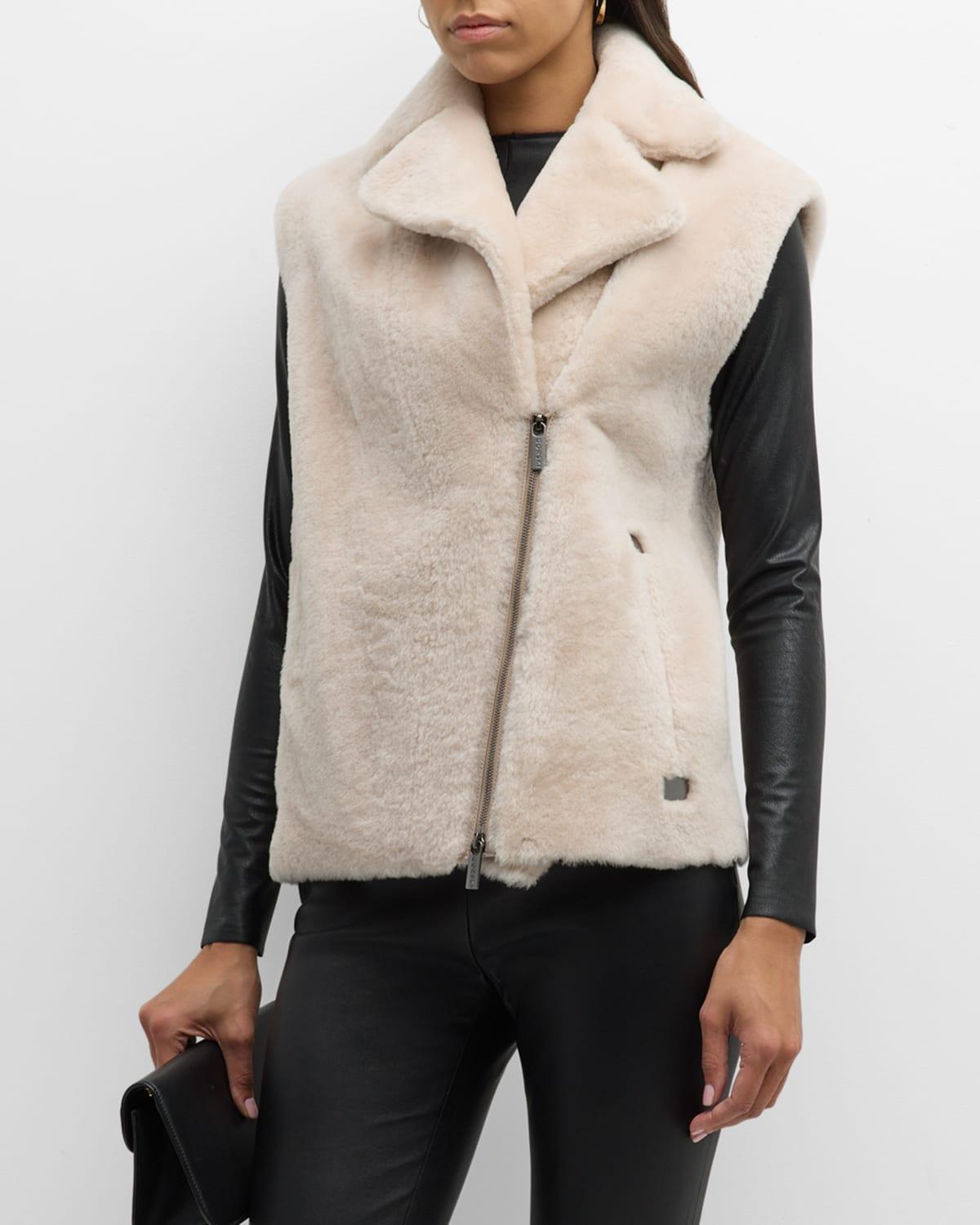 Womens Select Shearling Lamb Zip Vest Product Image