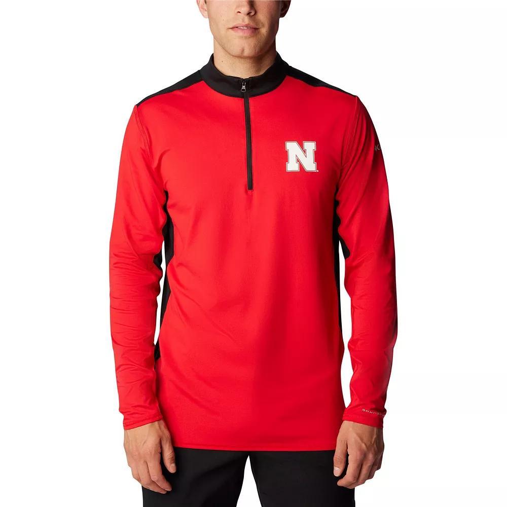 Men's Columbia Scarlet Nebraska Huskers Tech Trail™ Omni-Shade Quarter-Zip Top, Size: Medium, Red Product Image
