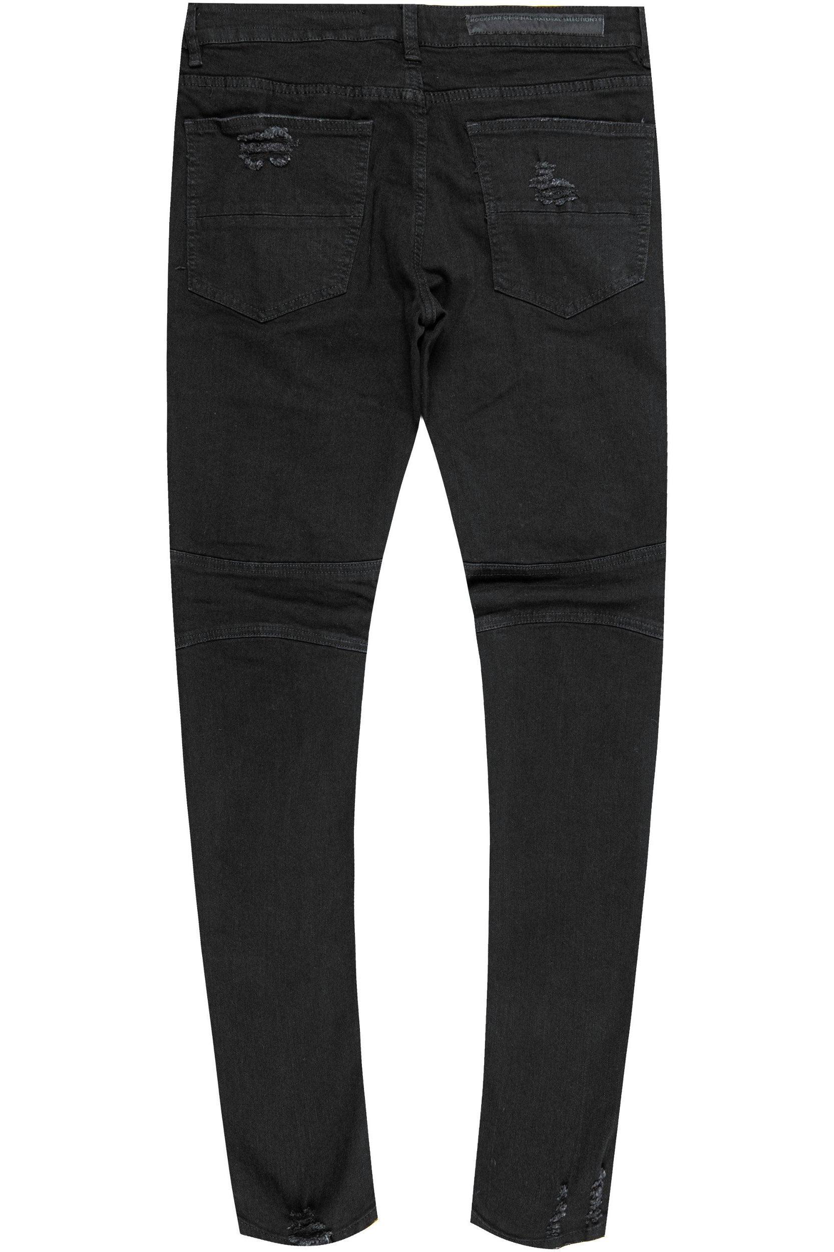 Bruce Biker Patch Jean- Blk/Red Male Product Image