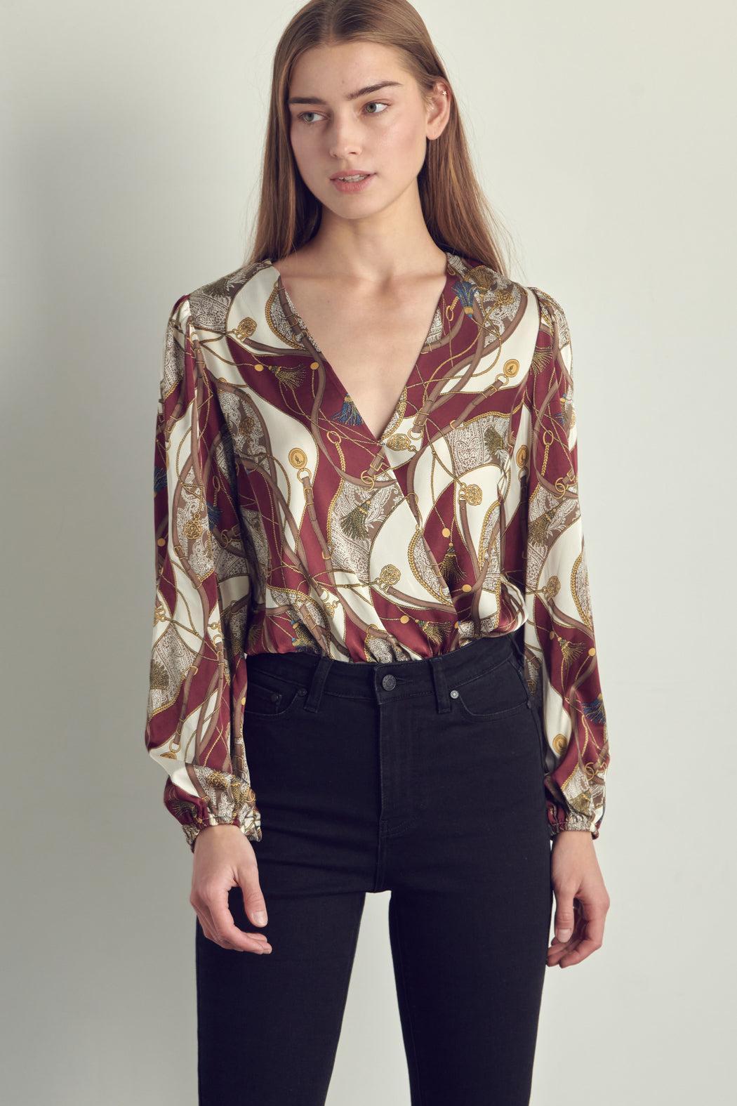 Satin Long Sleeve Bodysuit Product Image