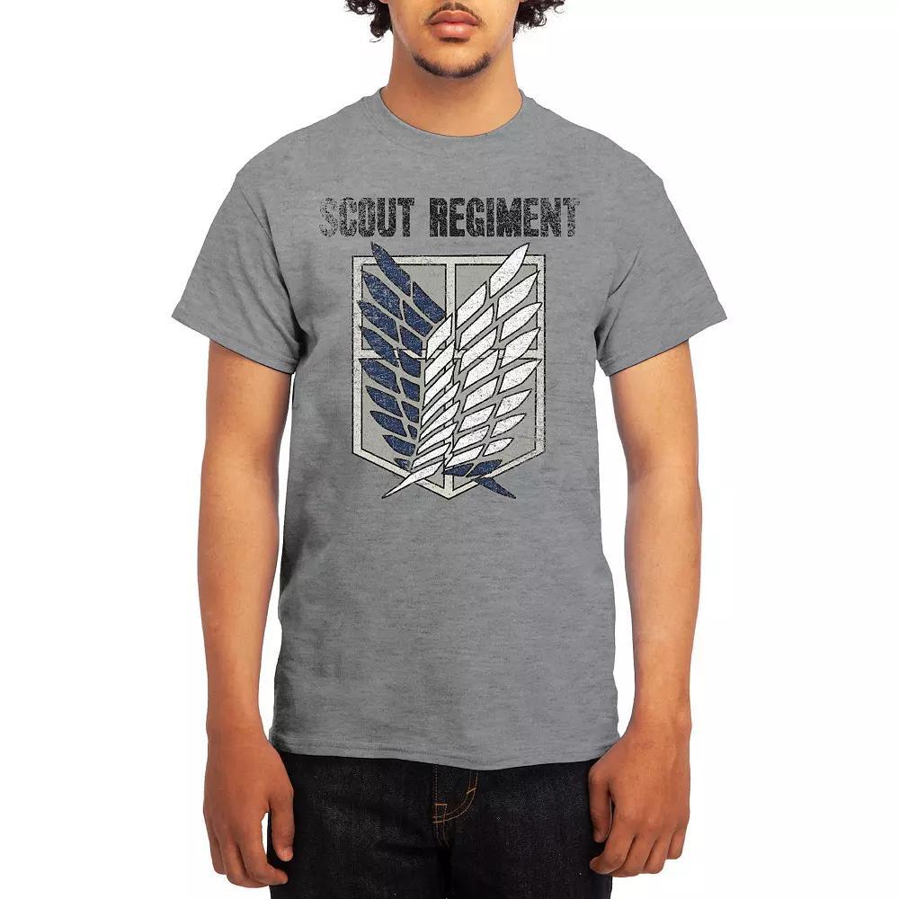 Men's Attack on Titan Distressed Survey Corps Emblem Tee, Boy's, Size: Medium, Blue Product Image