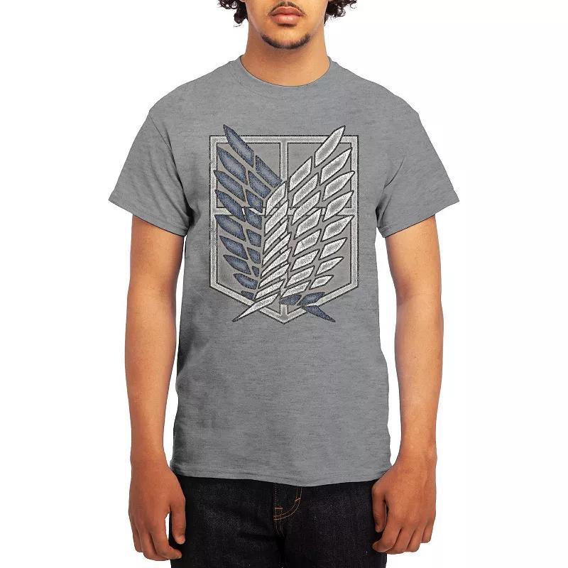 Men's Attack on Titan Eren Versus Colossal Titan Graphic Tee, Size: Large, Grey Kelly Product Image