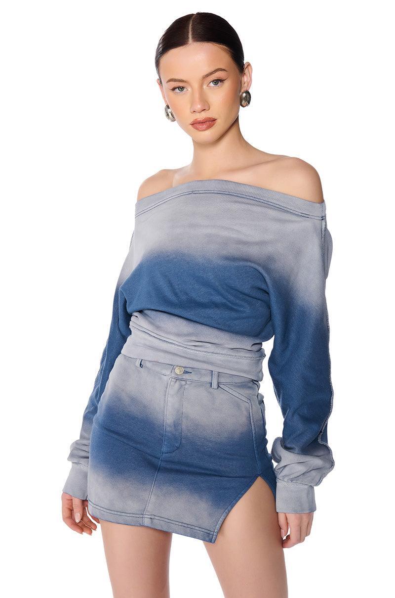 LEONA OMBRE OFF THE SHOULDER SWEATSHIRT Product Image