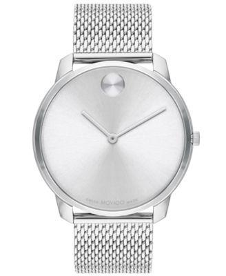 Men's Movado BoldÂ® Thin Crystal Accent Gold-Tone IP Mesh Watch with Gold-Tone Dial (Model: 3600903) Product Image
