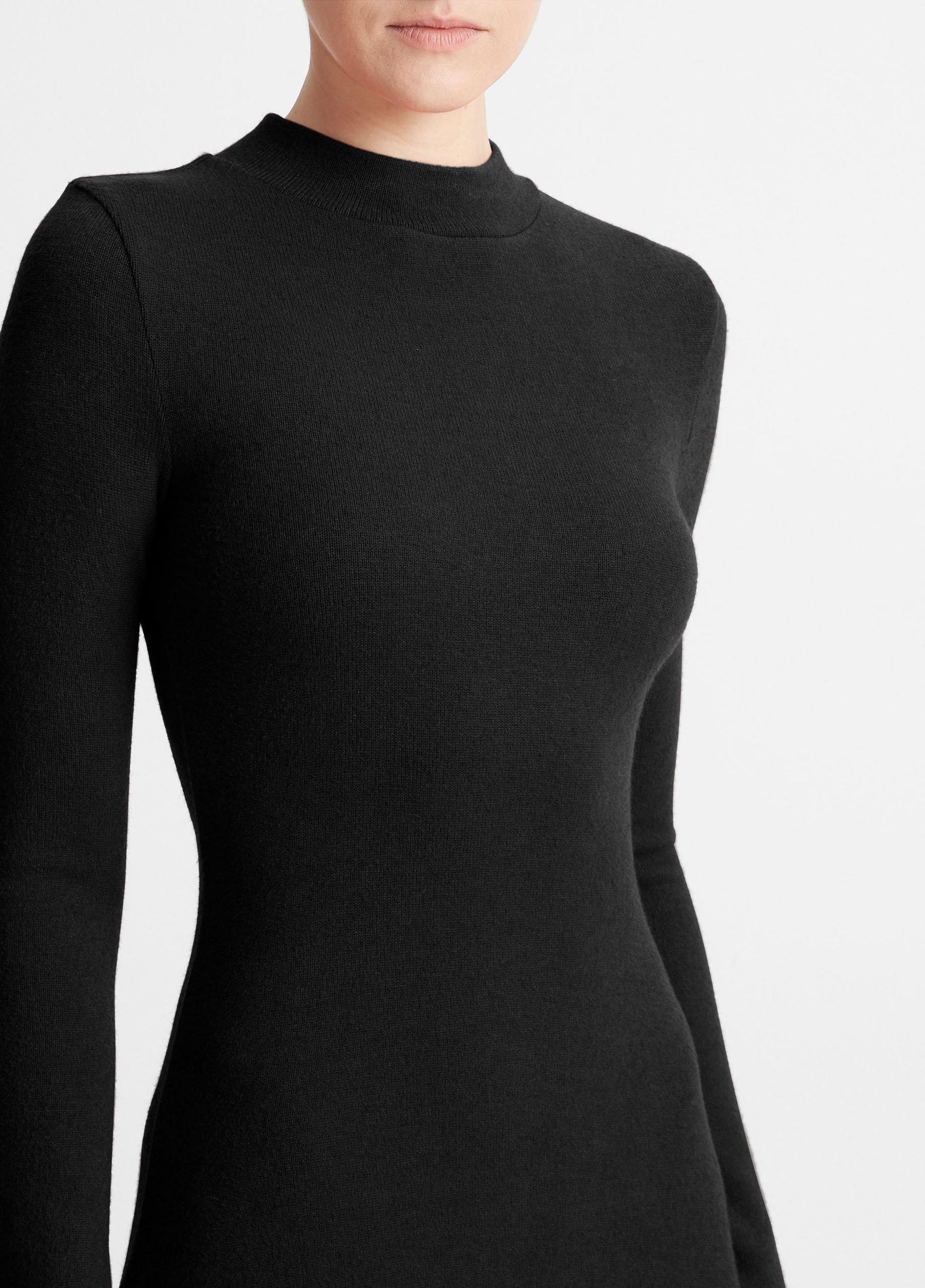 Womens Mock Neck Long-Sleeve Dress, Black, Size L Vince Product Image