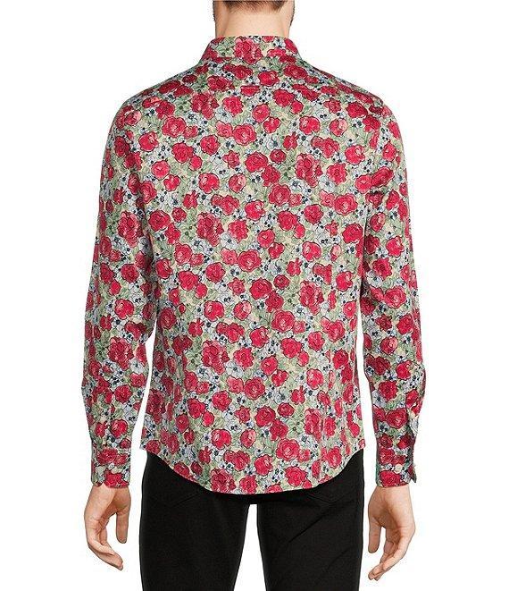 Murano Corsa Di Cavalli Derby Collection Slim Fit Rose Print Long Sleeve Woven Shirt Product Image
