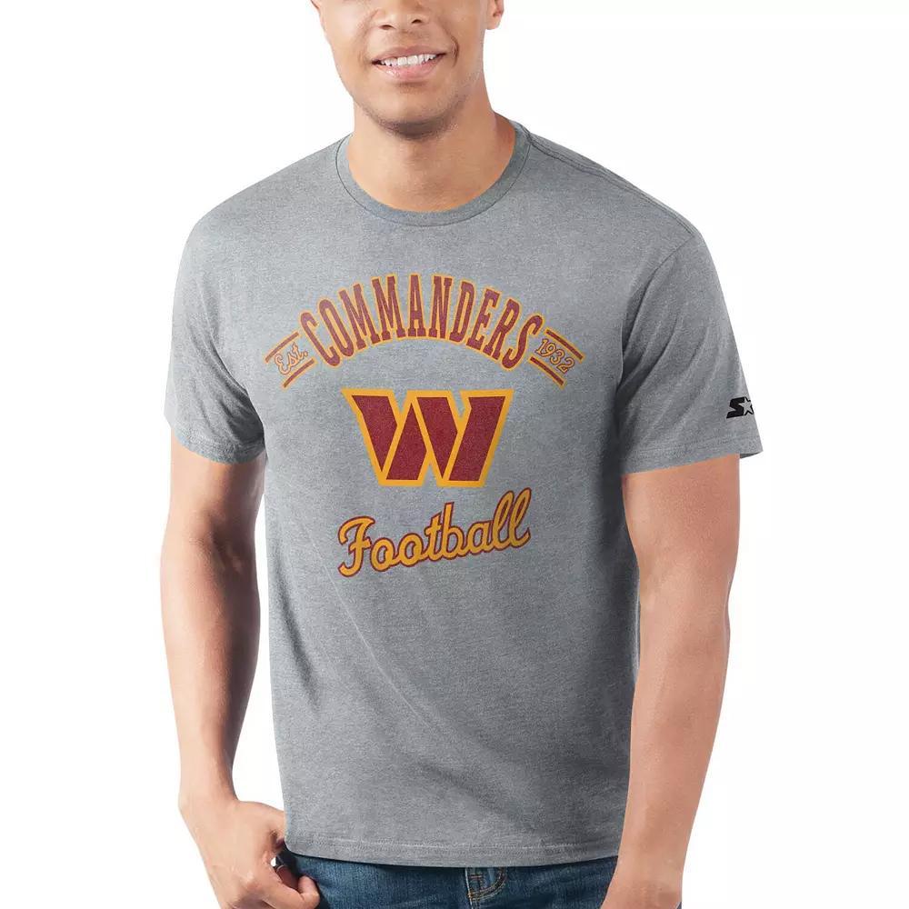 Men's Starter Heathered Gray Washington Commanders Prime Time T-Shirt, Size: Medium, Wft Grey Product Image