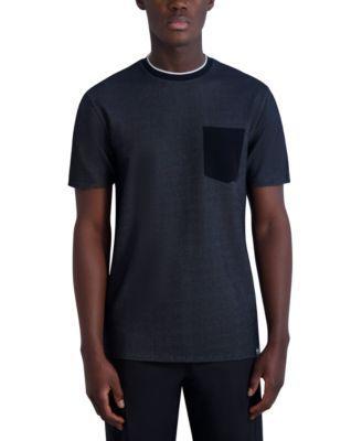 Karl Lagerfeld Paris Mens Slim-Fit Textured Pocket T-Shirt, Created for Macys Product Image