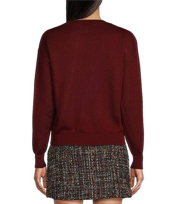 Evolutionary Long Sleeve Crew Neck Ribbon Pullover Sweater Product Image