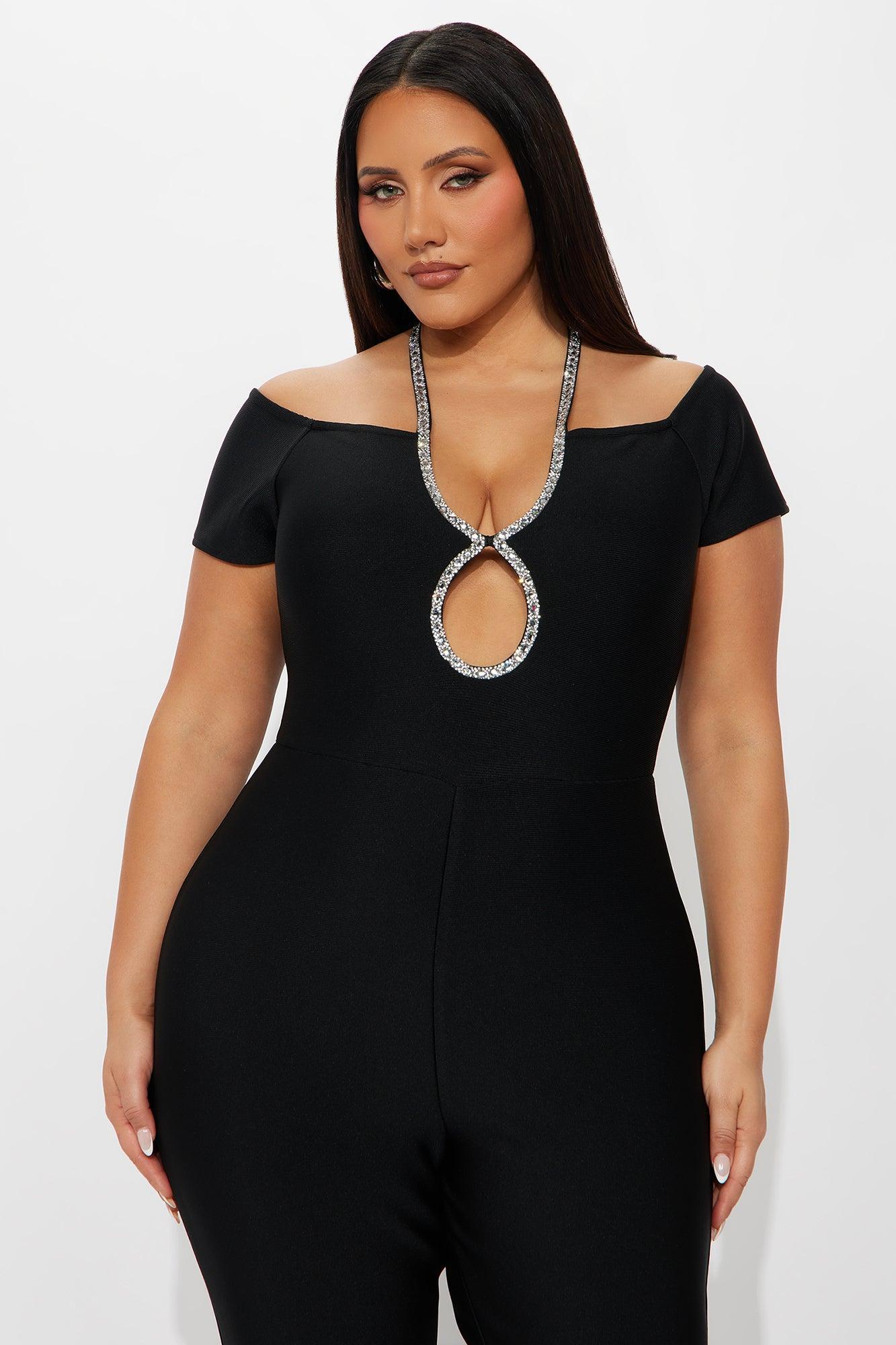 Sienna Bandage Off Shoulder Jumpsuit - Black Product Image