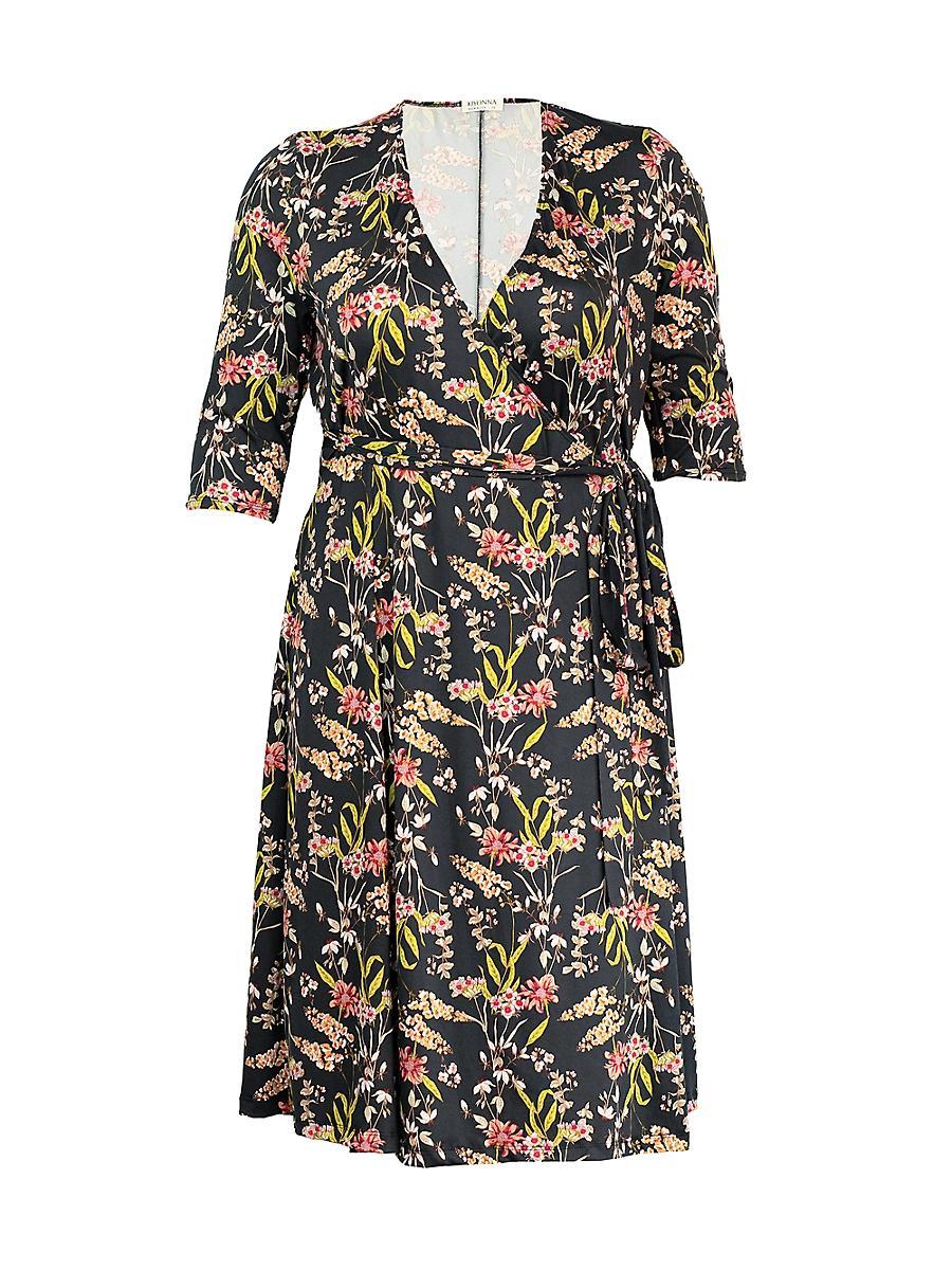 Womens Floral Wrap Midi-Dress Product Image