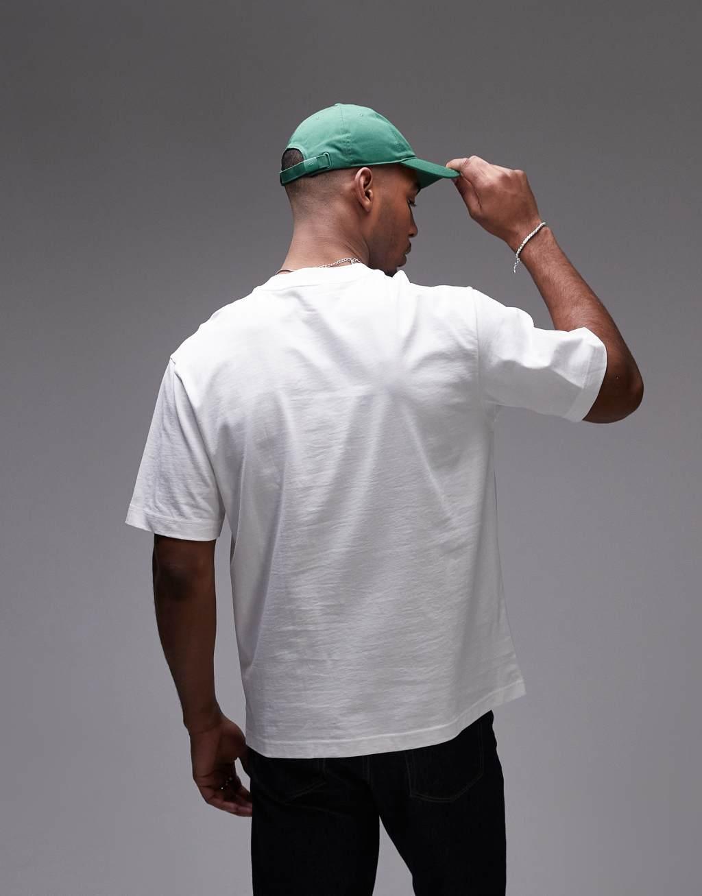 Lacoste relaxed fit T-shirt in white with varsity logo print Product Image
