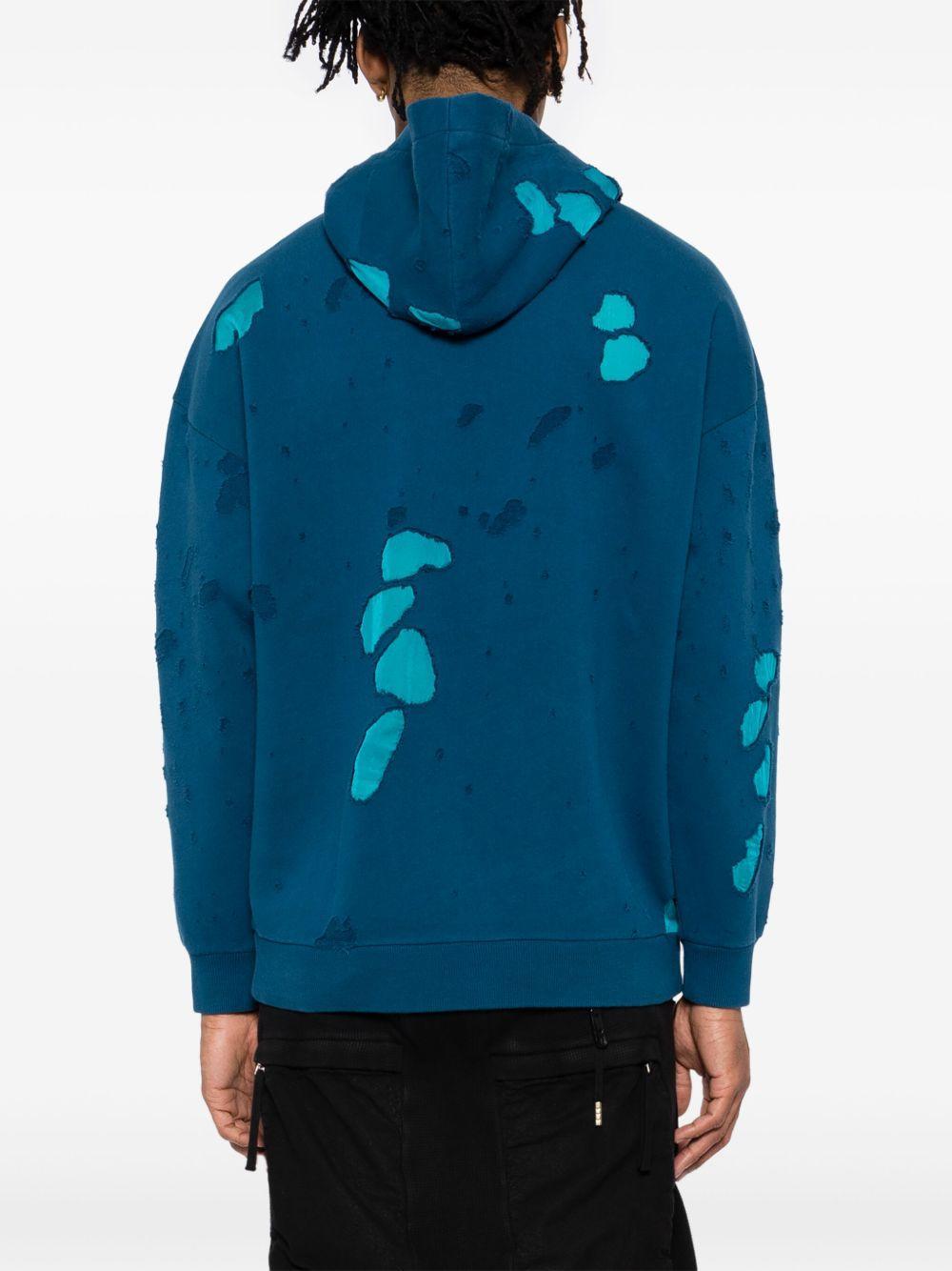 distressed logo-print hoodies Product Image