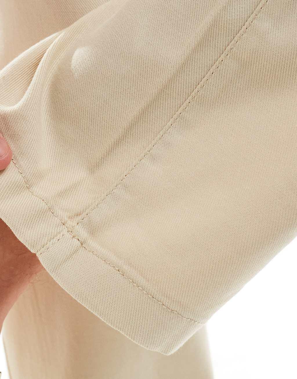 Selected Homme linen mix loose fit pants in beige Product Image