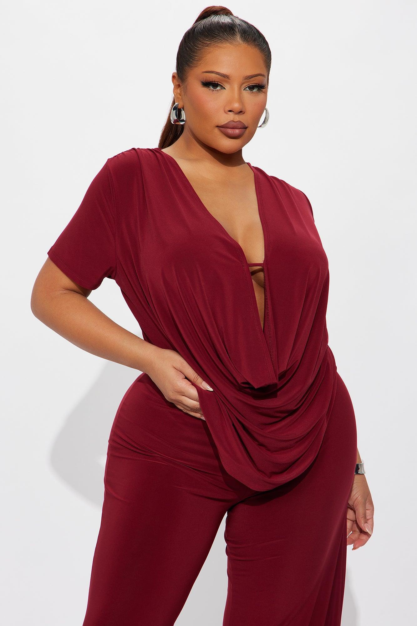 La Rosalinda Pant Set - Burgundy Product Image