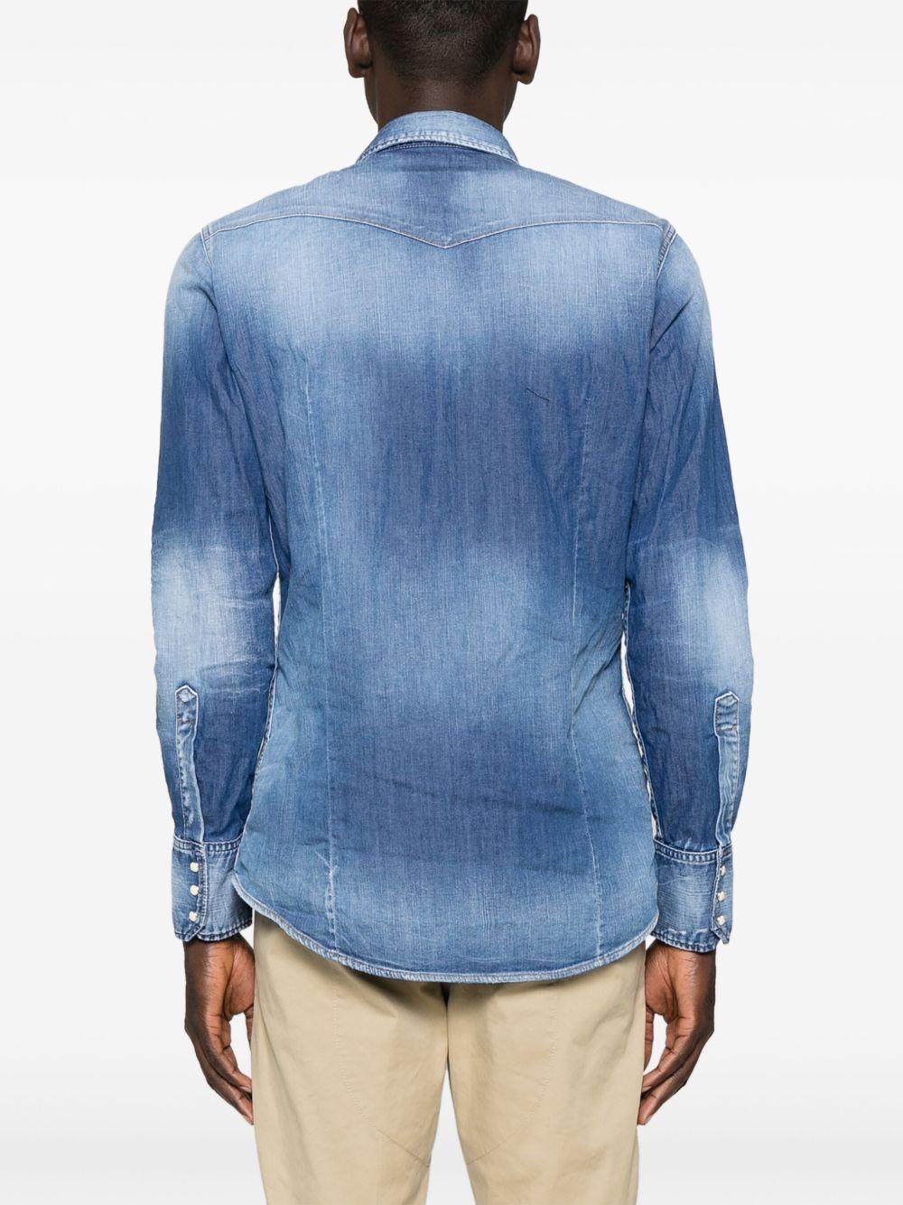 stonewashed denim shirt Product Image