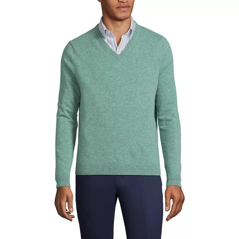 Men's Lands' End Fine-Gauge Cashmere V-neck Sweater, Size: Large, Fresh Red Product Image