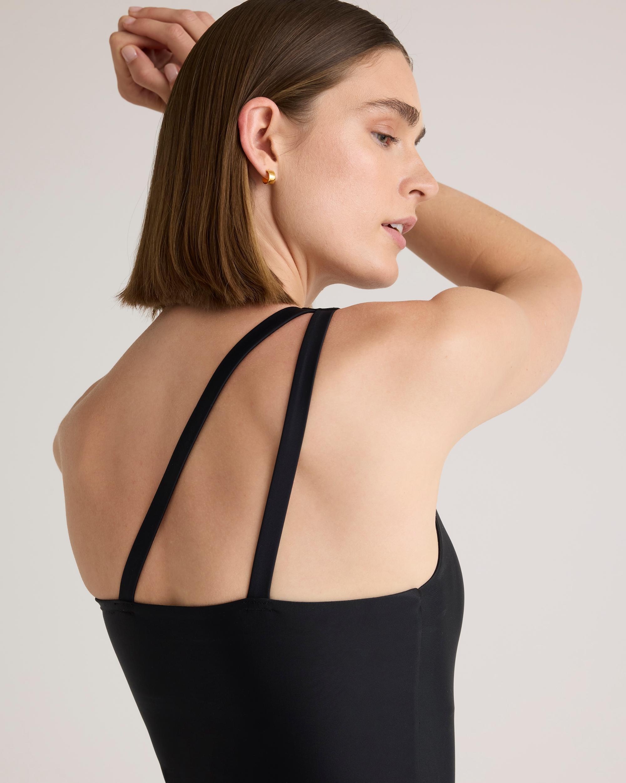 Quince | Women's Italian One Shoulder One-Piece Swimsuit 78% Recycled Polyamide, 22% Spandex Product Image