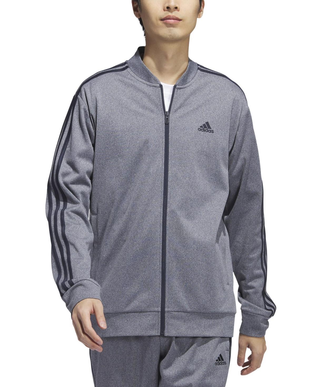adidas Mens Tricot Heathered Logo Track Jacket - Mlange Gray Product Image
