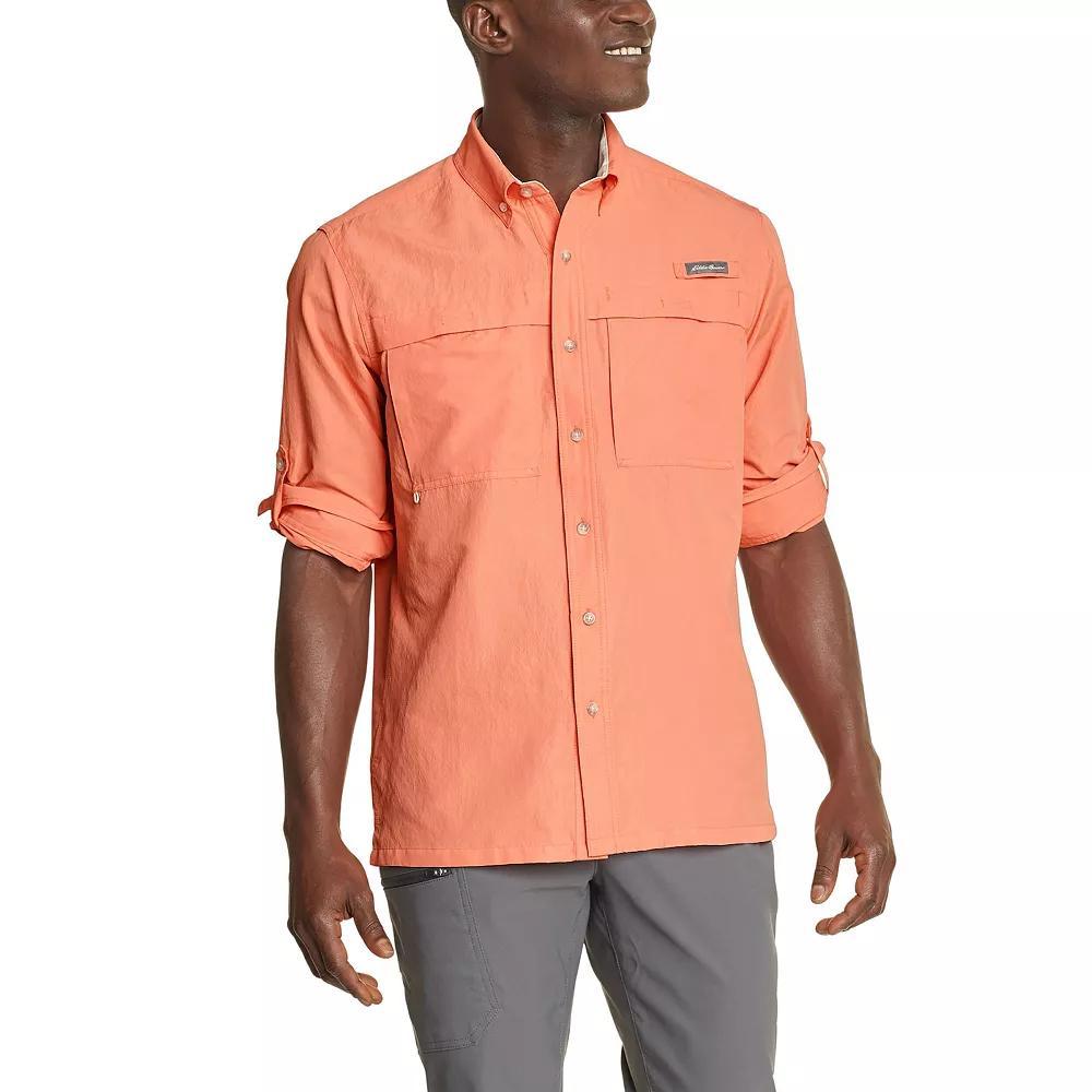 Men's Eddie Bauer Ripstop Guide Long Sleeve Button-Down Shirt, Size: XXL, Pacific Blue Product Image