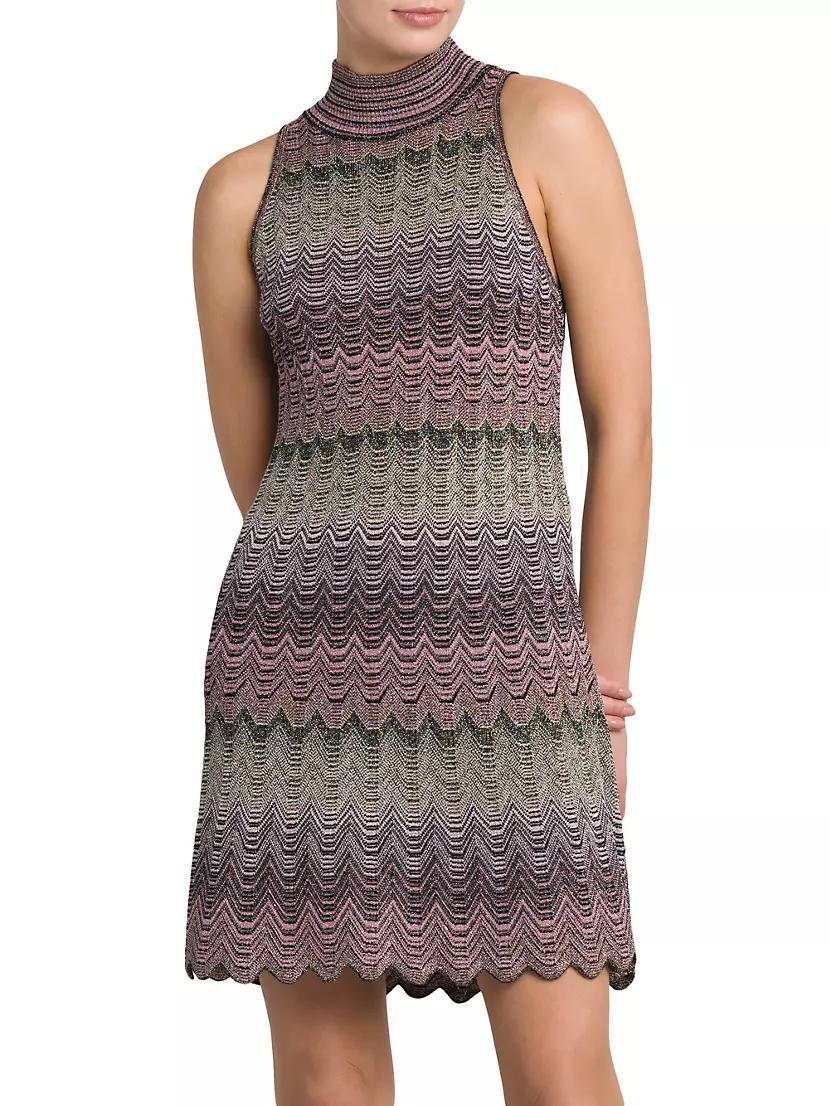 Chevron Turtleneck Minidress Product Image