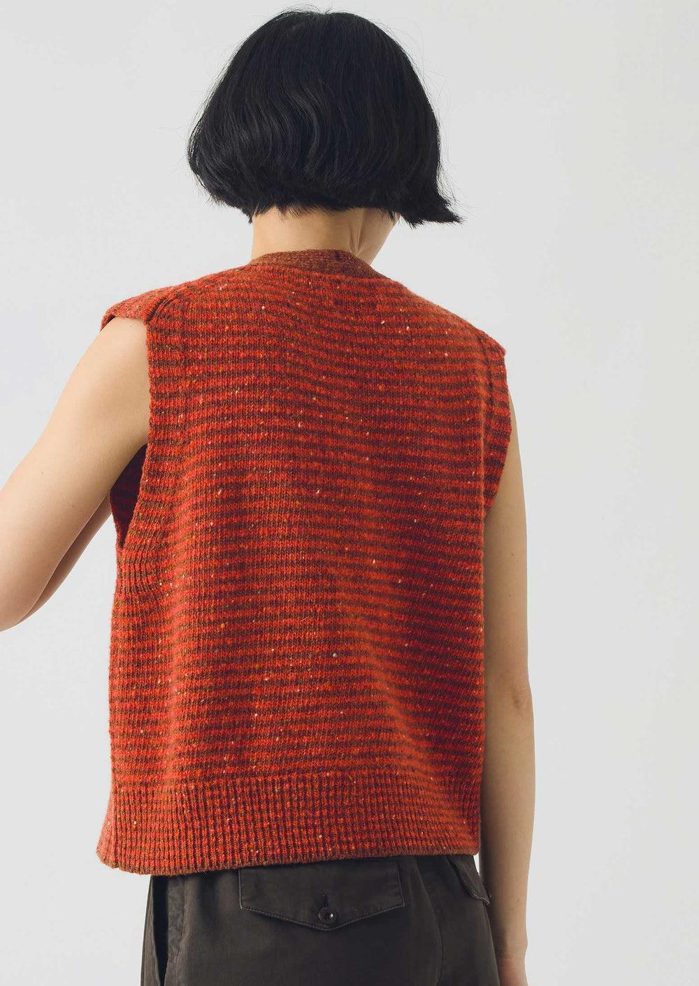 Stripe Donegal V Neck Tank | Brick/Red Clay Product Image