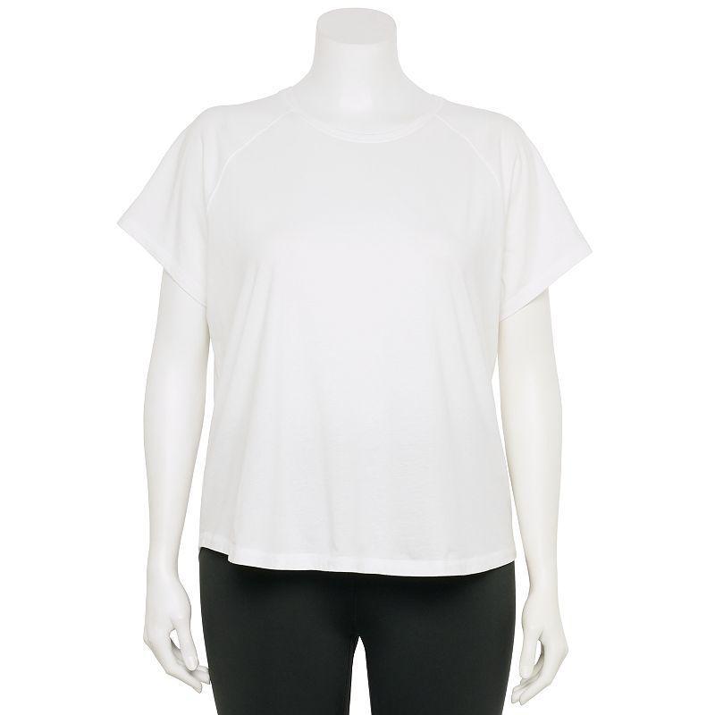 Plus Size Tek Gear® Core Raglan Tee, Women's, Size: 3XL, Modern White Product Image