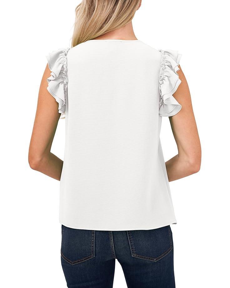 Ruffle Smocked Yoke Babydoll Blouse Product Image