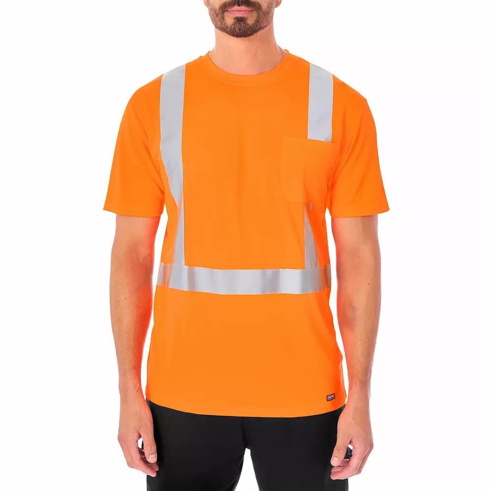 Men's Smith's Workwear Short Sleeve High-Visibility Reflective Safety Tee, Size: Large, Black Product Image