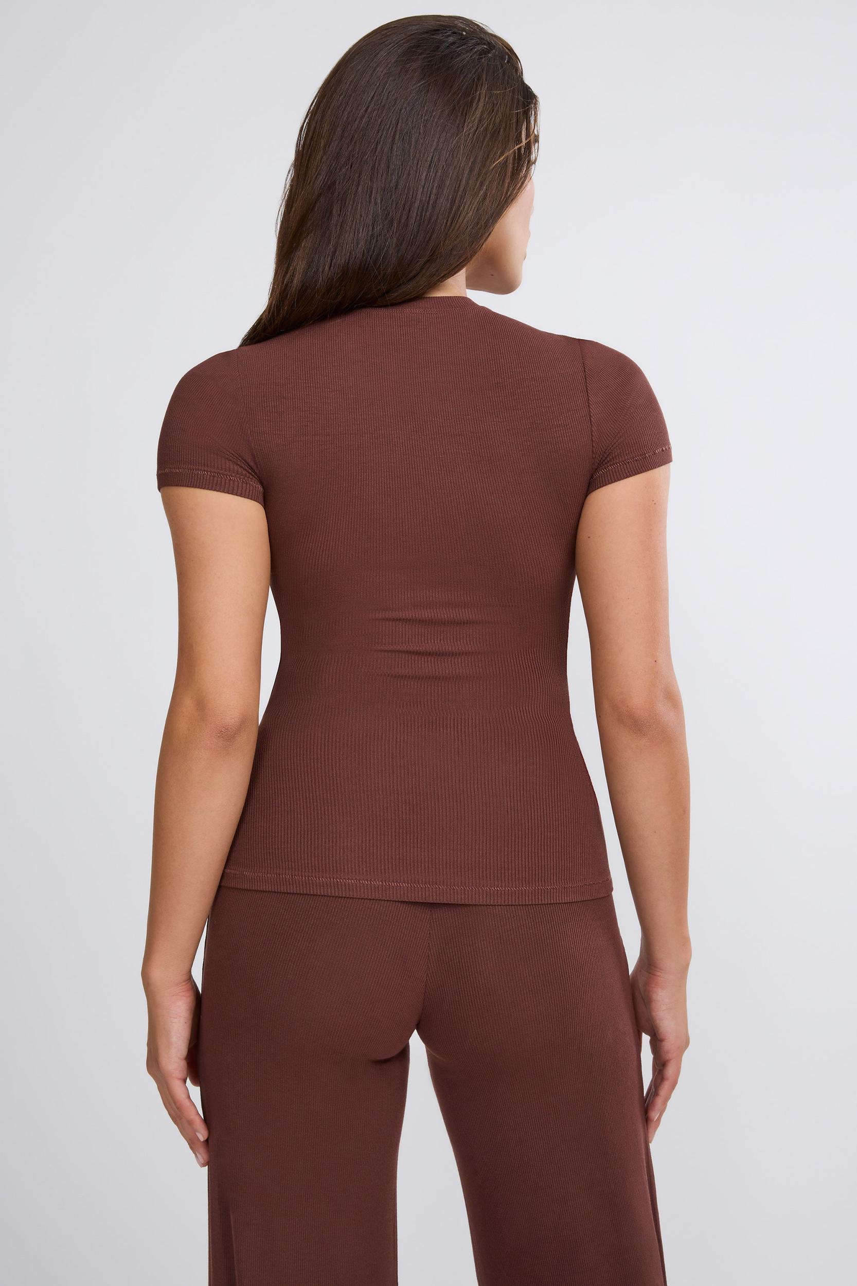 Mid Rise Wide Leg Trouser in Chocolate Product Image