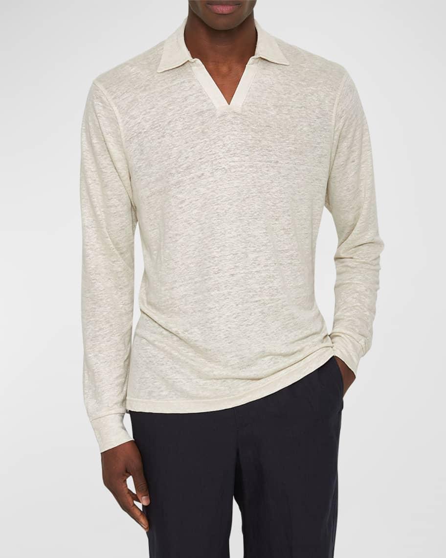 Mens Felix Slub Linen Polo Shirt Product Image