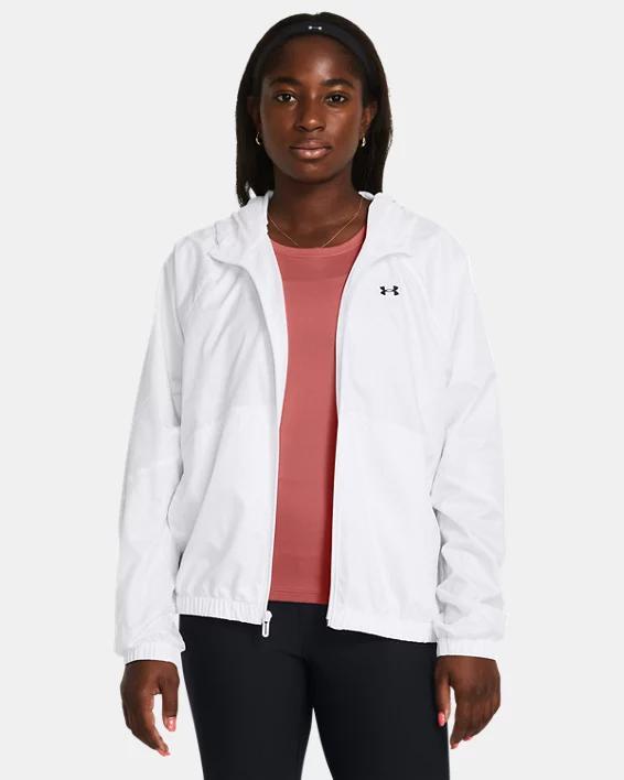 Women's Under Armour Rival Full-Zip Windbreaker Jacket, Size: Small, Prime Pink Product Image