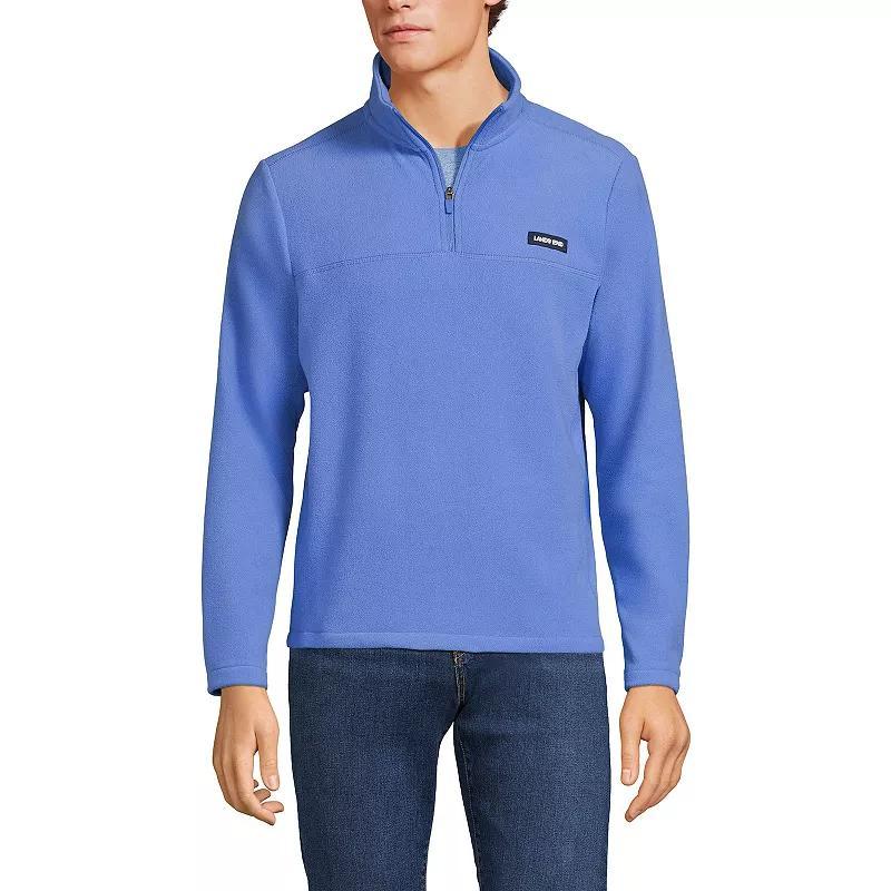 Mens Lands End Fleece Quarter-Zip Pullover Rich Brown Fairisle Product Image