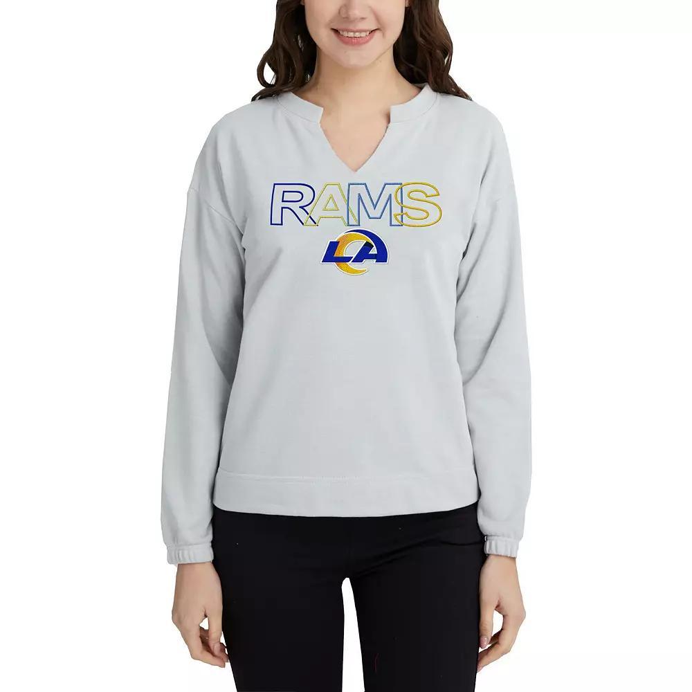 Womens Concepts Sport Gray Los Angeles Rams Sunray Notch Neck Long Sleeve T-Shirt Product Image
