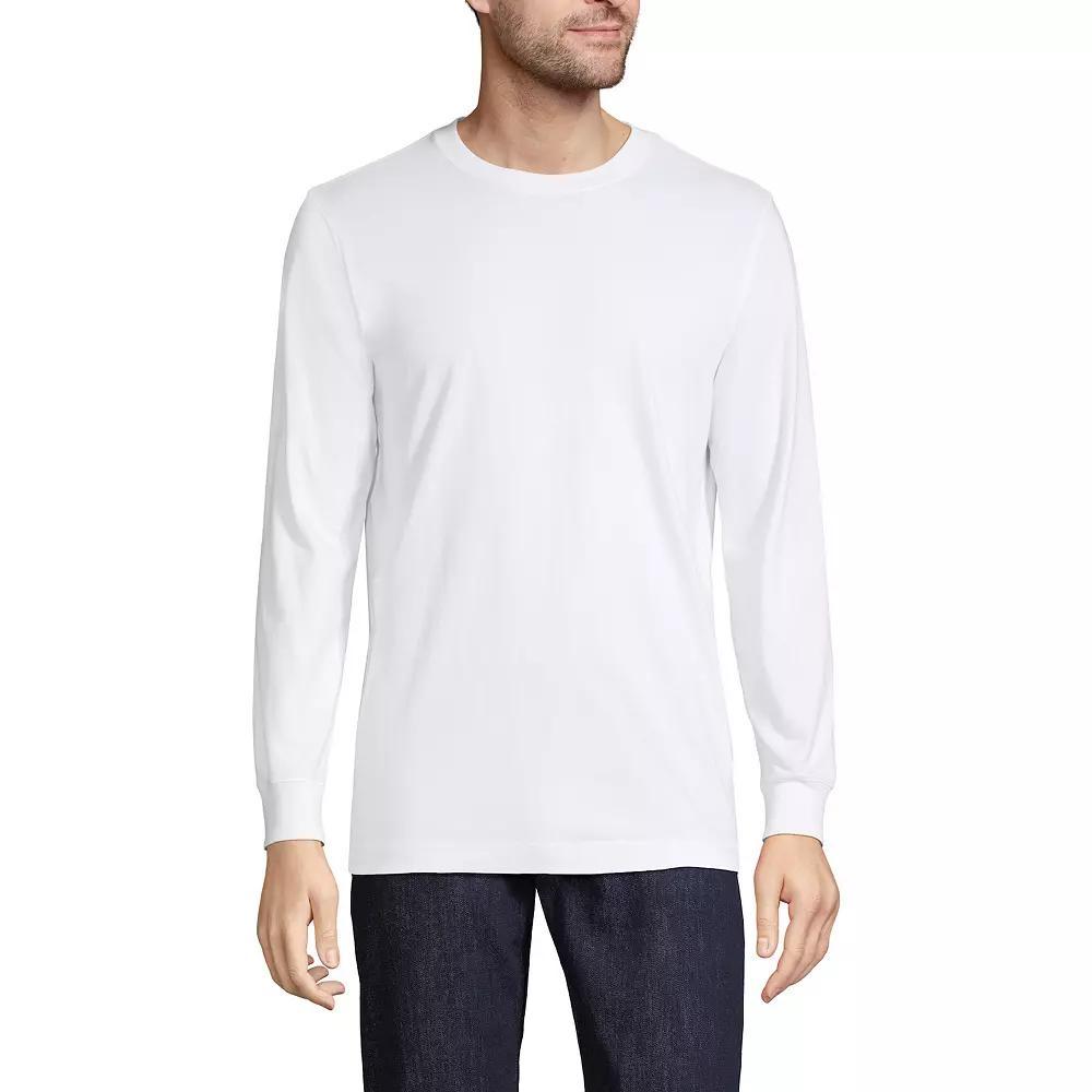 Men's Land's End Super-T Long Sleeve T-Shirt, Size: XL, White Product Image