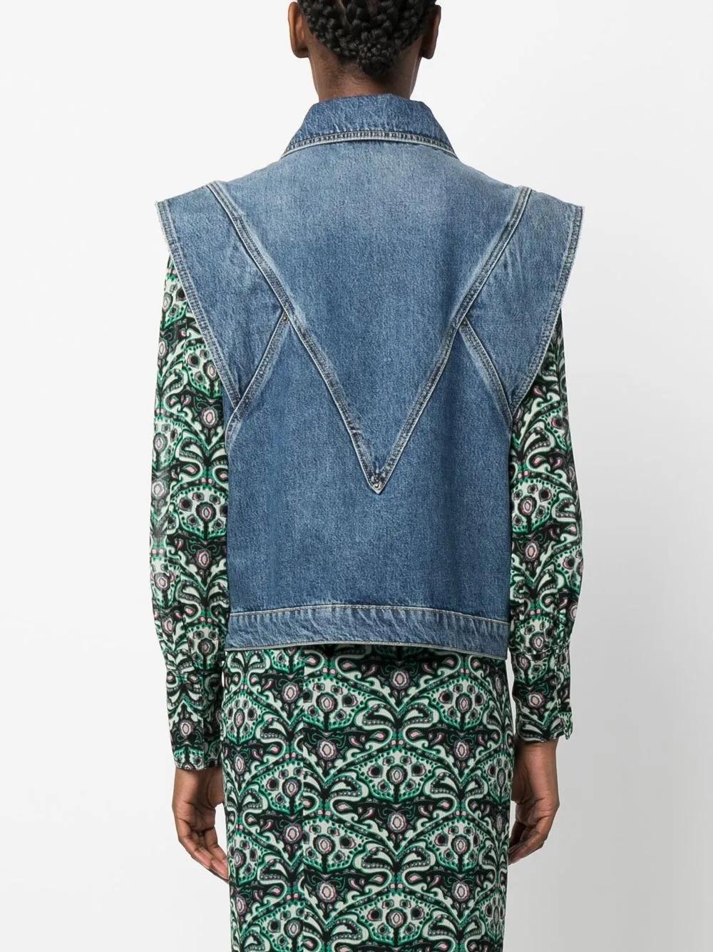 button-up denim vest  Product Image
