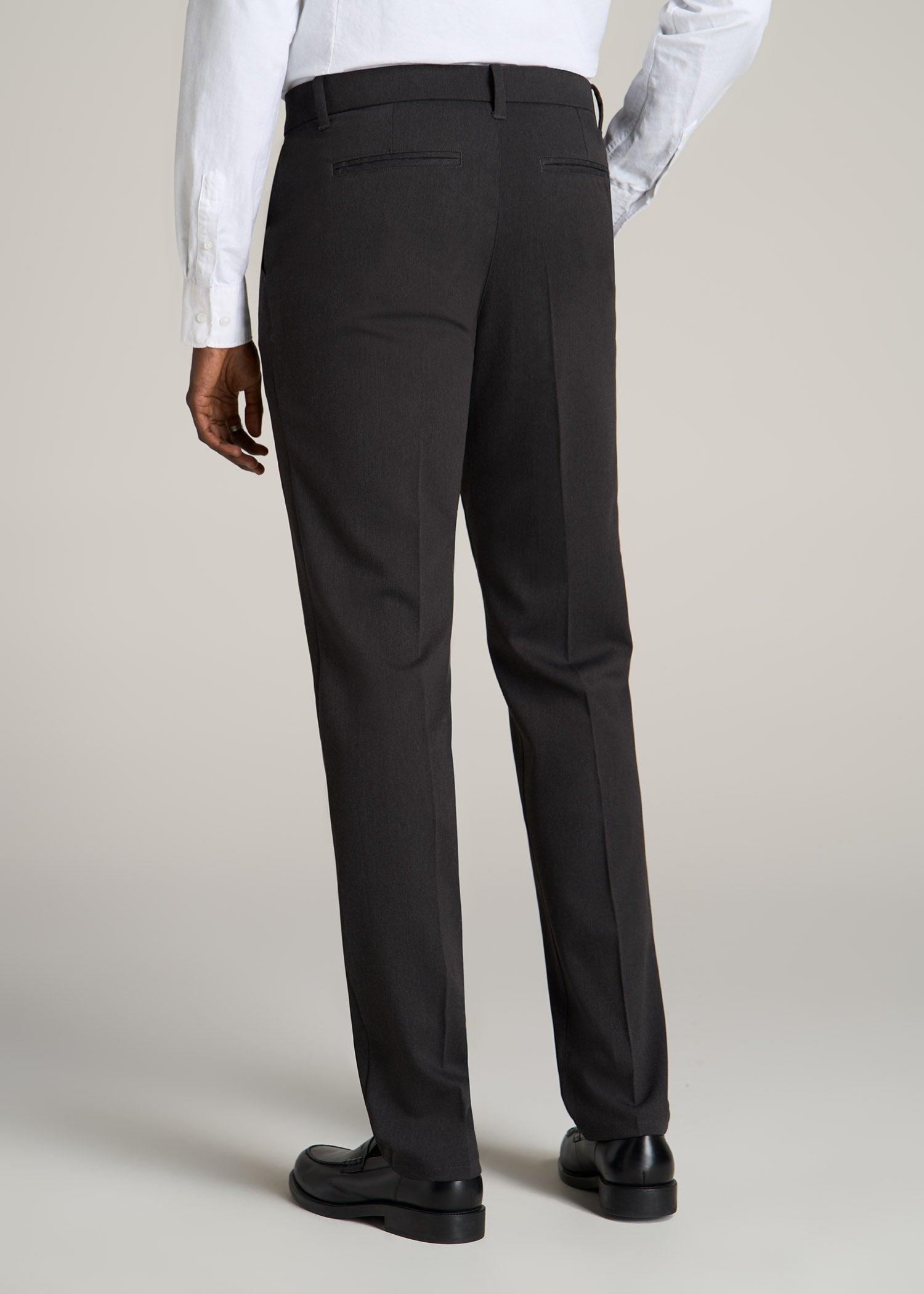 TAPERED-FIT Stretch Dress Pants for Tall Men in Charcoal Heather Product Image