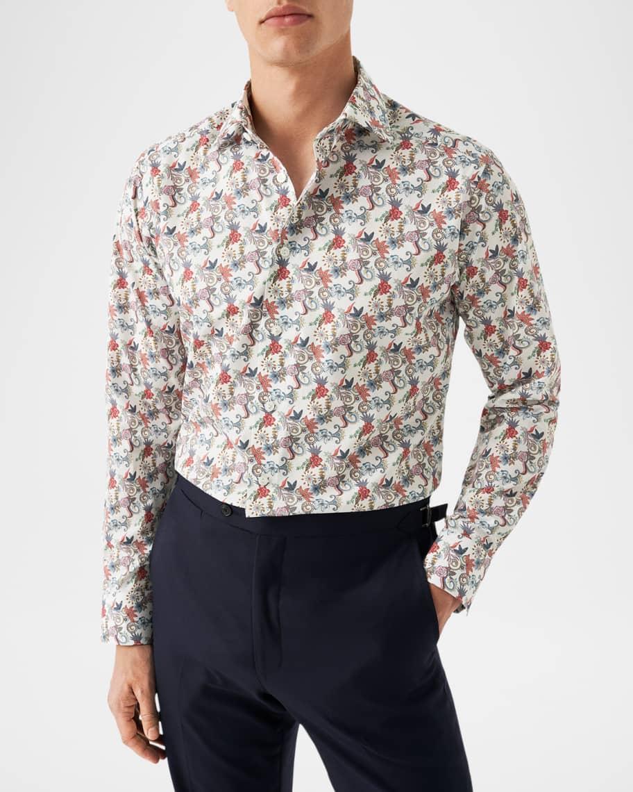 Mens Elevated Floral Twill Contemporary-Fit Dress Shirt Product Image